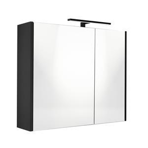 Best Design Halifax spiegelkast 60x60cm met opbouwverlichting MDF zwart mat 4014670