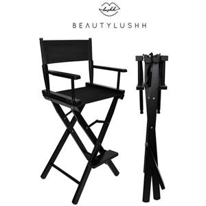 Beautylushh Professionele Hoge Make-up / Regisseurs Stoel Verstelbaar Aluminium 116 Cm Zwart