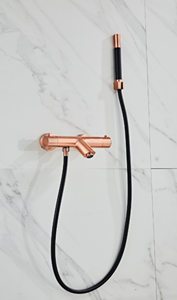 Saniclear Copper Pro thermostatische badkraan met handdouche geborsteld koper