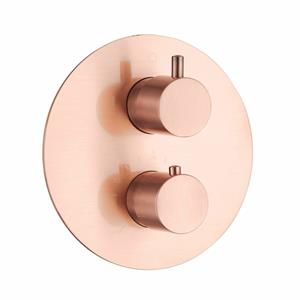 Saniclear Copper ronde thermostatische inbouw douchekraan geborsteld koper