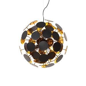 QAZQA Design hanglamp zwart met goud - Cerchio