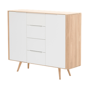 Gazzda Ena dresser 135 houten ladekast whitewash - 135 x 110 cm