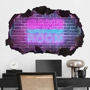 Klebefieber Wandtattoo Neon Schrift Game Room