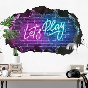 Klebefieber Wandtattoo Neon Schrift Let's Play