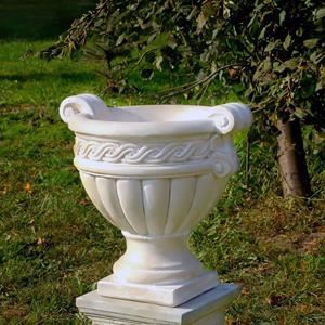 Gartentraum.de Pflanzgefäß im griechischen Antik Stil - runde Steinguss Amphore - Laureano / Olimpia