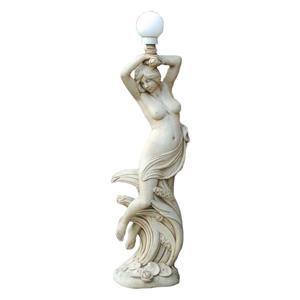Gartentraum.de Steinguss Dekoskulptur - Frauen Aktfigur mit Gartenleuchte - Anastasia / Olimpia