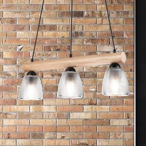 Envostar Tisan hanglamp hout/glas 3-lamps