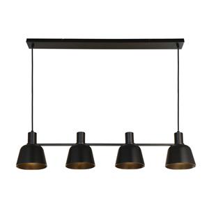 Lucande Servan hanglamp, zwart, 4-lamps