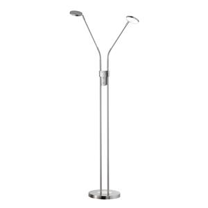 FH Lighting LED vloerlamp Lunia, 2-lamps, mat nikkel