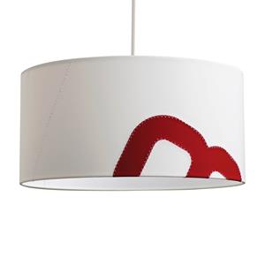 Lumbono Hanglamp thuishaven van zeil 45cm wit/rood