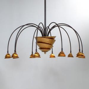 Holländer Exclusieve LED hanglamp Fontaine ijzer-bruin-goud