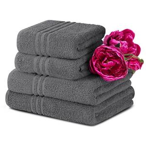 Konsimo Handtuch Set »MANTEL 2x Duschtücher 2x Handtücher marineblau« (4 teilig, 4-tlg), 100 % Baumwolle, sehr saugfähig, weich im Griff