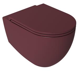 Sapho Infinity randloos toilet 53x36,5cm mat bordeaux rood