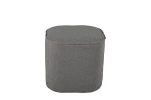 ebuy24 Piff Pouf, Hocker Ø44cm Teddystoff grau.