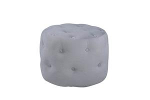 ebuy24 Benjamin Pouf, Hocker Ø55cm Samt grau.