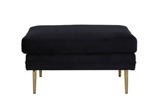 ebuy24 Boom Pouf, Hocker Velour schwarz, Messing.