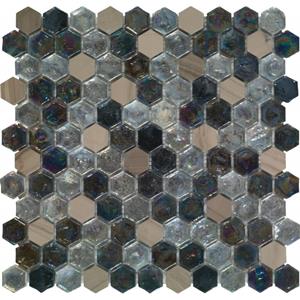 Dune Materia Mosaics Mozaiektegel 29x30cm Kassiani 8mm Mat/glans Bont Multicolor 187117