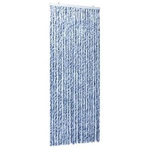 VidaXL Vliegengordijn 90x220 cm chenille blauw, wit en zilver