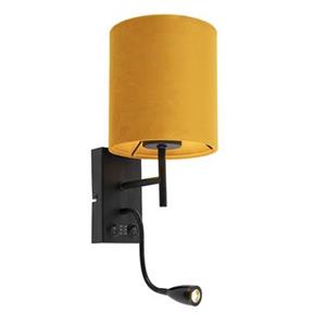 QAZQA LED Wandlamp stacca - Geel - Modern - L 160mm