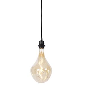 QAZQA Hanglamp zwart dimbaar incl. LED goud dimbaar - Cava Luxe