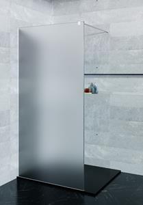 Saniclear Blurred douchewand matglas 70x200cm rvs profiel