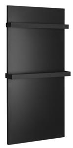Sapho Enis badkamer radiator verwarmingspaneel met handdoekhouders 600W 120x59cm mat zwart
