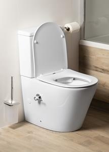 Sapho Paco randloos staand toilet met kraan en bidet spoeler 38x61x80cm wit