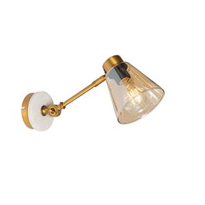 QAZQA Wandlamp nina - Brons - Art Deco - L 14cm