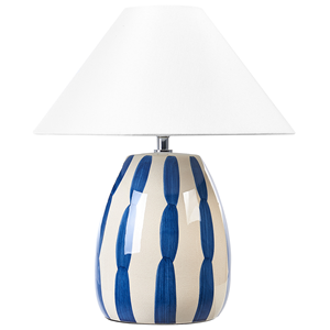 beliani Tischlampe aus Keramik hellbeige/blau luchetti - Beige