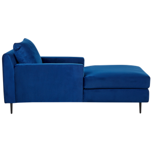BELIANI Chaise longue fluweel marineblauw GUERET