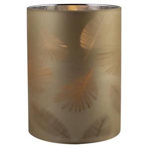 PEHA 1x stuks luxe led kaarsen in goud bladeren glas D7 x H10 cm -