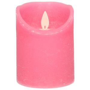 Anna's Collection 1x Fuchsia roze LED kaarsen / stompkaarsen met bewegende vlam 10 cm -