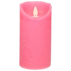 Anna's Collection 1x Fuchsia roze LED kaarsen / stompkaarsen met bewegende vlam 15 cm -