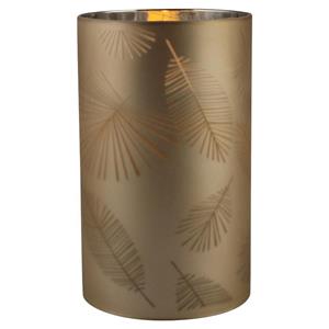 PEHA 1x stuks luxe led kaarsen in goud bladeren glas D7 x H12,5 cm -