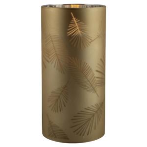 PEHA 1x stuks luxe led kaarsen in goud bladeren glas D7 x H15 cm -
