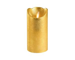 Lumineo LED-Kerzen LED Flackerkerze Indoor gold 7,5 x 15 cm (gold)