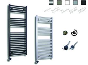 Sanicare elektrische design radiator 110x45cm chroom met thermostaat links chroom