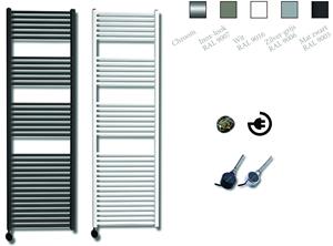 Sanicare elektrische design radiator 170x45cm wit met thermostaat links zwart