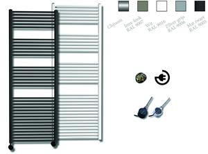 Sanicare elektrische design radiator 170x60cm inox look met thermostaat links chroom