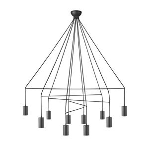 Nowodvorski Lighting Hanglamp Imbria, 10-lamps, lengte 126cm zwart