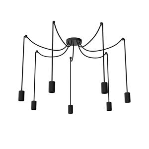 SEGULA Spyder 7 Wave hanglamp, zwart, 7-lamps