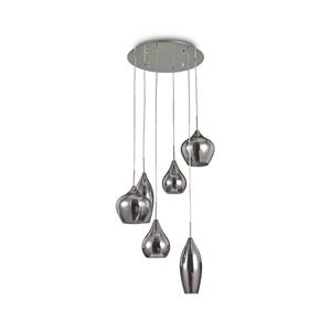 Ideallux Ideal Lux Soft hanglamp 6-lamps chroom/rook