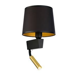 Nowodvorski Lighting Wandlamp Chillin met leeslamp, zwart/goud