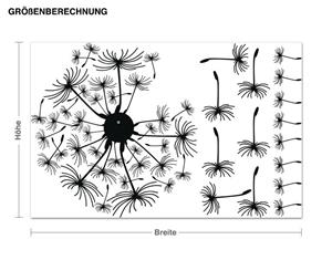 Klebefieber Wandtattoo-Uhr Pusteblumen