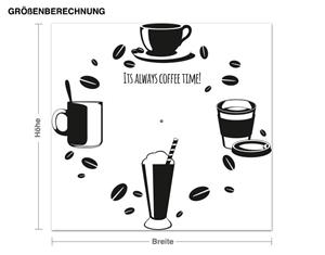 Klebefieber Wandtattoo-Uhr Its Always Coffee Time