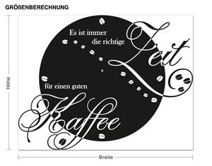 Klebefieber Wandtattoo-Uhr Kaffezeit