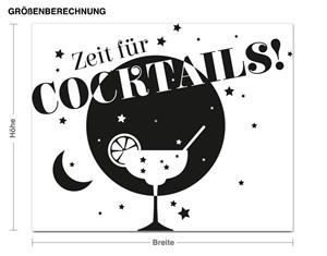 Klebefieber Wandtattoo-Uhr Zeit für Cocktails