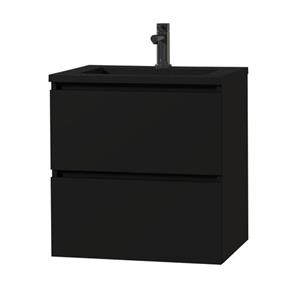 Tiger meubelset Loft 60cm met 2 lades mat zwart inclusief Quadro wastafel mat zwart
