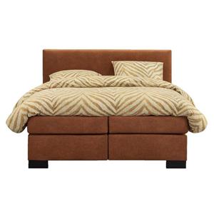 UMIX boxspring op maat Iver - lederlook cognac - 160x200 cm