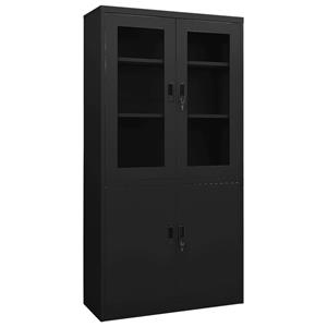 VIDAXL Büroschrank Schwarz 90x40x180 Cm Stahl